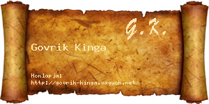 Govrik Kinga névjegykártya